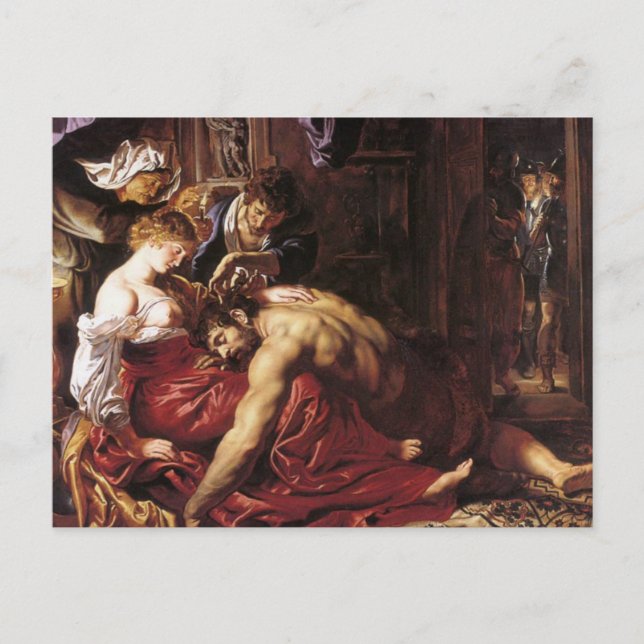 Samson y Dalila por Peter Paul Rubens Postal (Anverso)