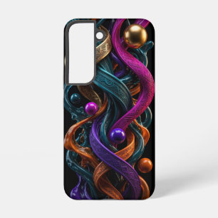 Samsung Galaxy S22 Funda para iPhone de oro líquido teal magenta 3D