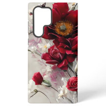 Funda para Smartphone de Rosas Rojas y Flores Eleg