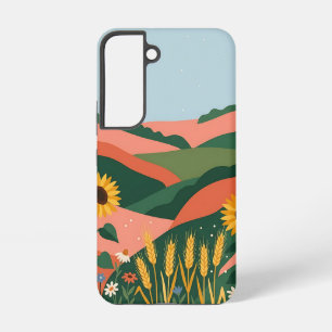 Samsung Galaxy S22 Funda para teléfono de girasol - Campo de trigo bo
