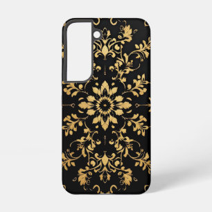 Samsung Galaxy S22 Funda para teléfono estilo patrón negro amarillo
