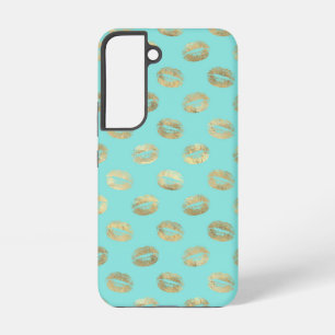 Samsung Galaxy S22 Funda para teléfono móvil de besos de oro