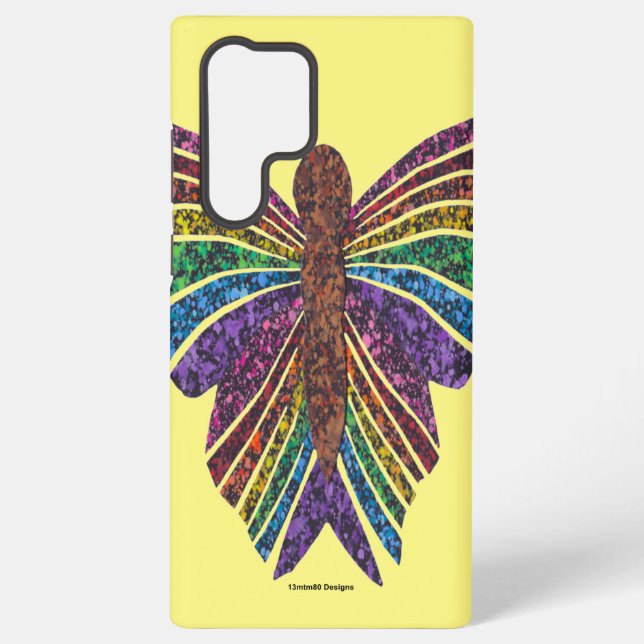 Samsung Galaxy Mariposa Arcoíris (amarillo) - Funda para Teléfono (Reverso )