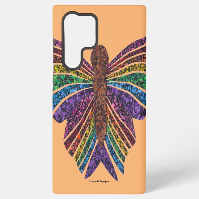 Samsung Galaxy Mariposa Arcoíris (naranja) - Funda para Teléfono  (Reverso )