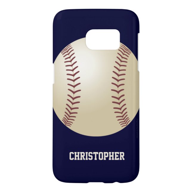 Samsung Galaxy S7 Funda Baseball Blue Personalizad (Atrás)