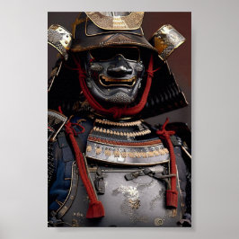 Samurai Armor Material de arte Poster Tarjetas de