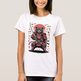 Samurai Bear  camiseta básica para mujer
