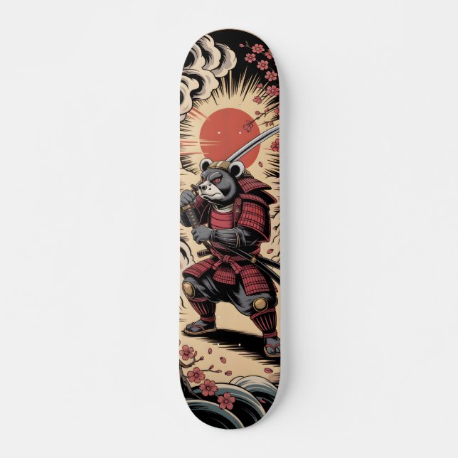 Samurai Bear warrior Skateboard (Anverso )