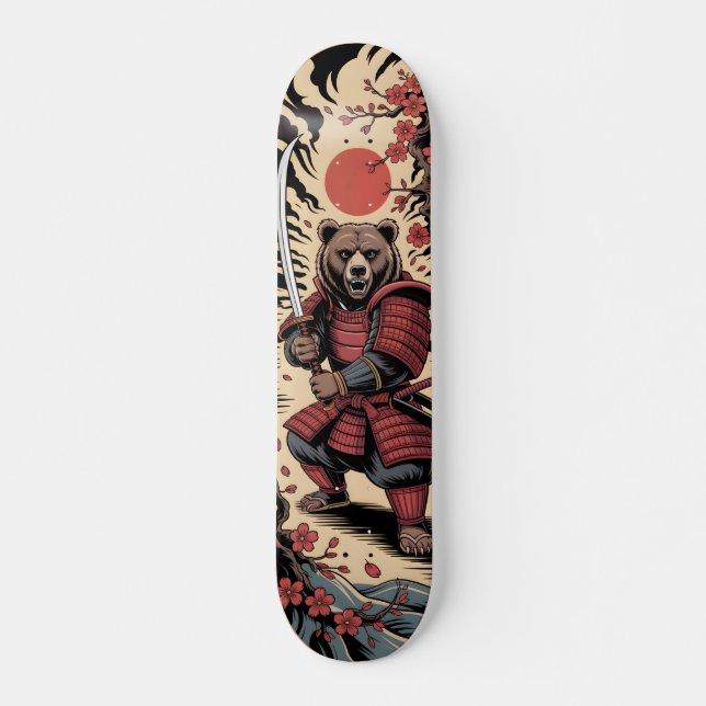 Samurai Bear warrior Skateboard (Anverso )