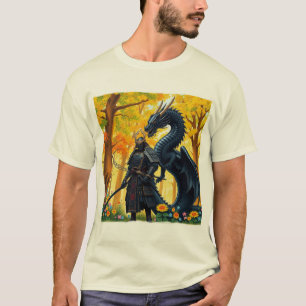 Samurai con Dragon   Camiseta