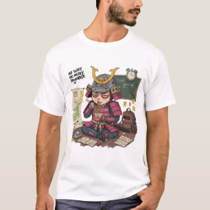 Samurai divertida de vuelta a la camiseta de la es