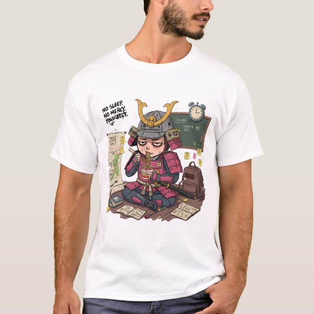 Samurai divertida de vuelta a la camiseta de la es (Anverso)