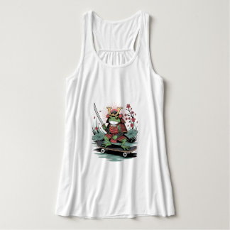 Samurai frog warrior Flowy Racerback Tank Top