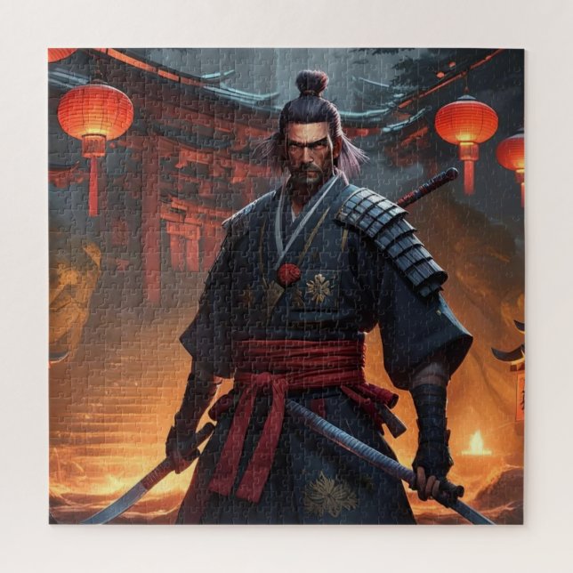 Samurai japonés listo para la guerra Rompecabezas (Vertical)