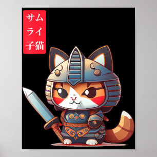 Samurai Kitten Kawaii Arte Japonés para Anime Love