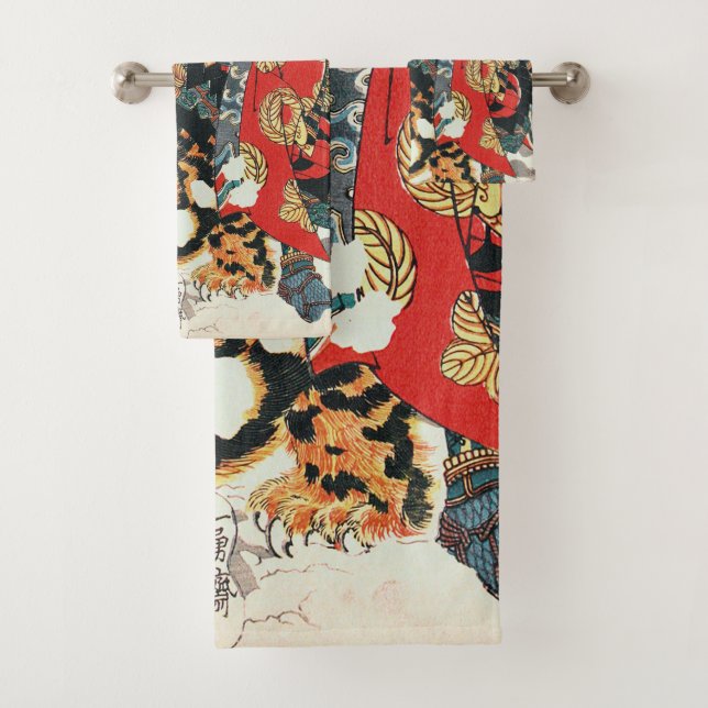 Samurai lucha contra un tigre, Kuniyoshi, Ukiyo-e (In situ)