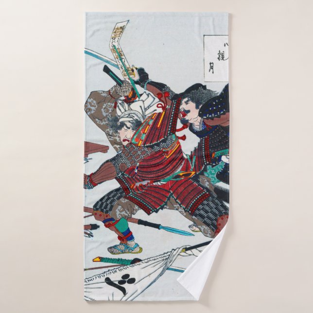 Samurai luchando en armadura, Tsukioka Yoshitoshi (Toalla de baño)