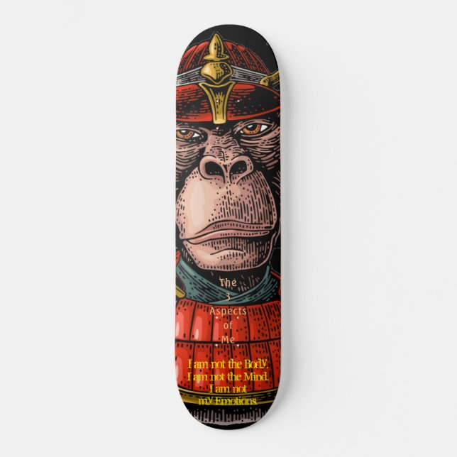 Samurai Monkey Warrior Wisdom Skateboard (Anverso)