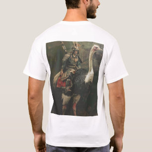 Samurai montando avestruz en camiseta de arte Jean