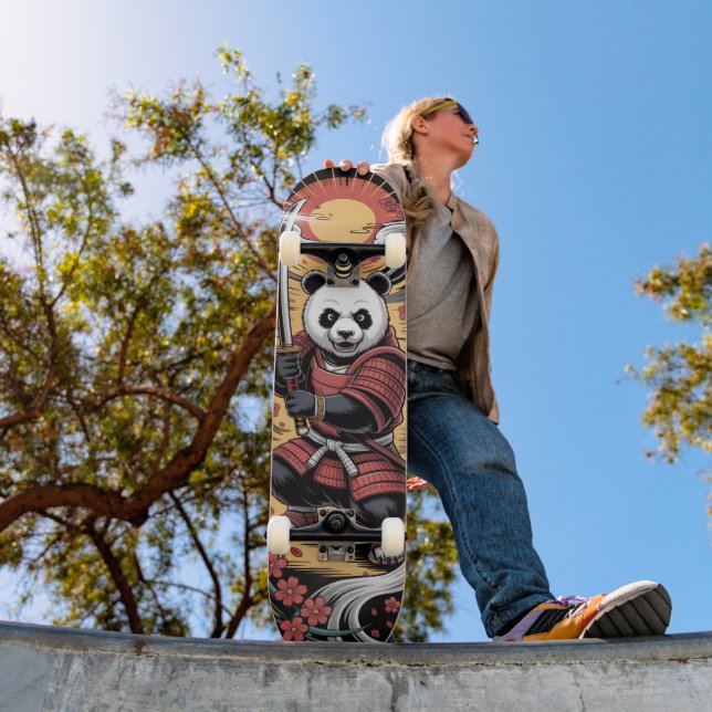 Samurai Panda Bear warrior Skateboard (Exterior 1)