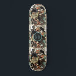 Samurai Personalizado Y Patineta Serpent<br><div class="desc">Cartel de arte asiático con tus iniciales en el medio.</div>