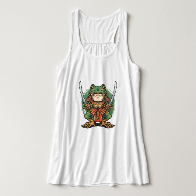 Samurái rana guerrero Flow Racerback Tank Top (Diseño del anverso)
