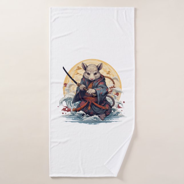  Samurai Rat warrior  (Toalla de baño)