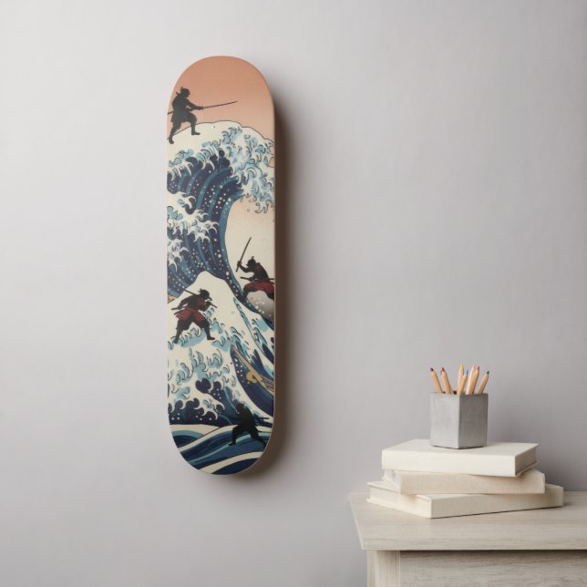 SAMURAI Skateboard – Japanese Ukiyo-e Inspired Art (Arte de la pared)