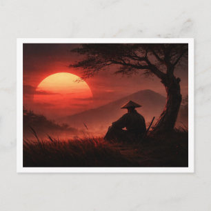 Samurái solitario. Tarjeta postal