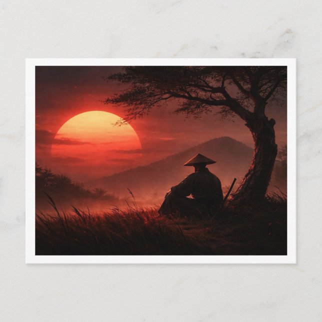 Samurái solitario. Tarjeta postal (Anverso)