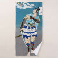 Samurai sostiene una Katana, Tsukioka Yoshitoshi
