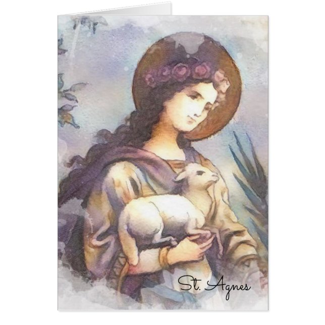 San Agnés religioso con acuarela católica de corde (Frente)
