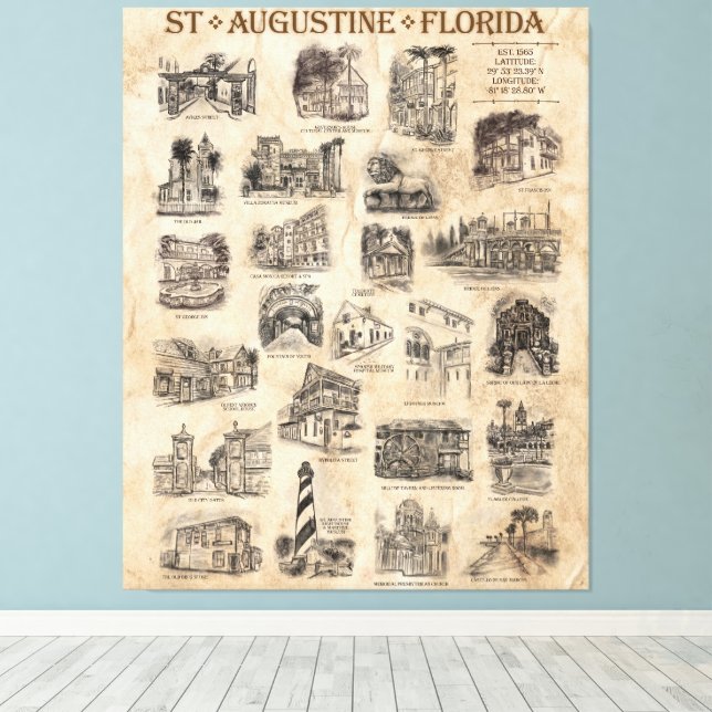 San Agustín, Poster de Arte de Florida (Insitu (piso de madera))
