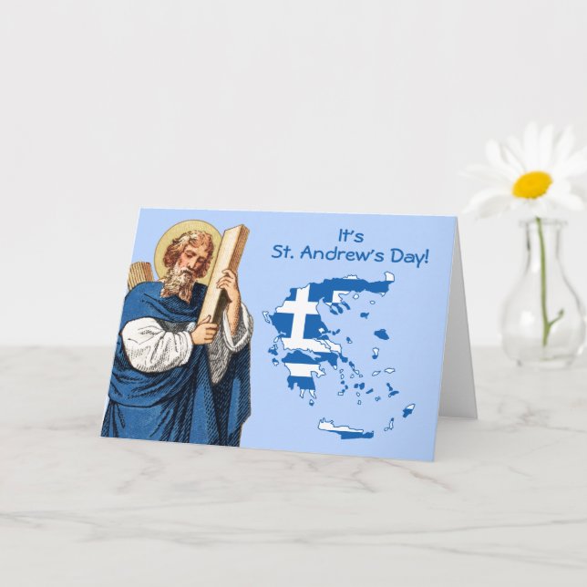San Andrés con tarjeta de mapa de bandera de Greci (Planta pequeña)