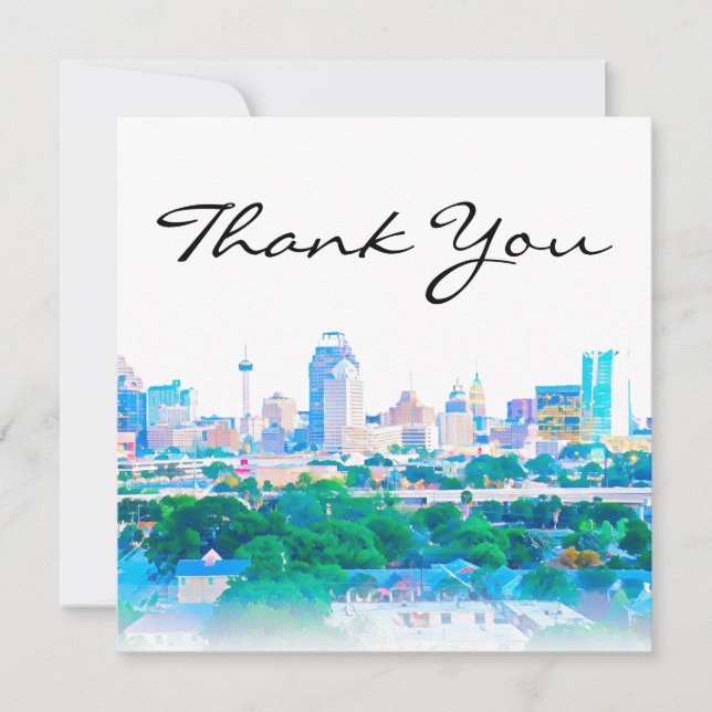 San Antonio Skyline - Tarjeta de agradecimiento (Anverso)