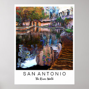 San Antonio, Texas: Impresión de arte de la camina