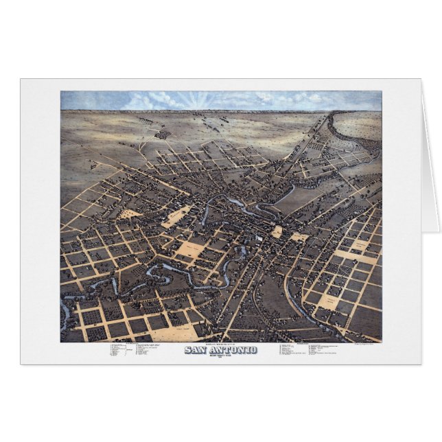 San Antonio, Texas, Mapa de la Ciudad Aérea de Ant (Anverso (Horizontal))