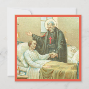 San Camilo consolando a un enfermo (M 021) Tarjeta