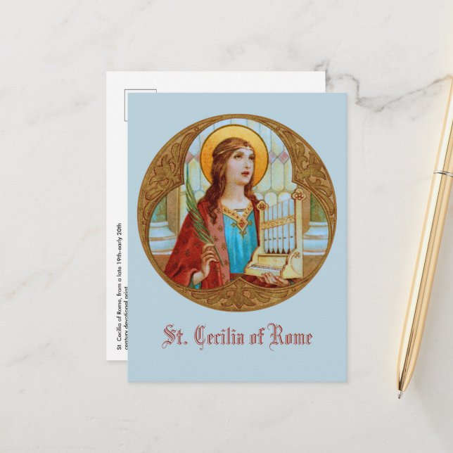 San Cecilia de Roma (BK 003) Postales verticales (Anverso/Reverso In Situ)