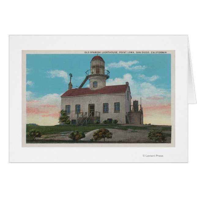 San Diego, CA - Antiguo faro español en (Anverso (Horizontal))