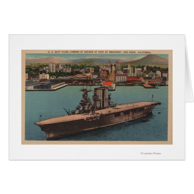 San Diego, CA - Ver el portaaviones de la Marina d (Anverso (Horizontal))