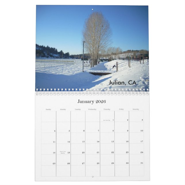 San Diego, calendario de CA (Jan 2026)