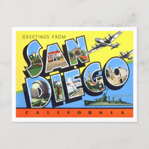 San Diego, California, postal de las grandes letra