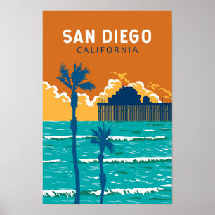 San Diego California Viajes Arte Vintage