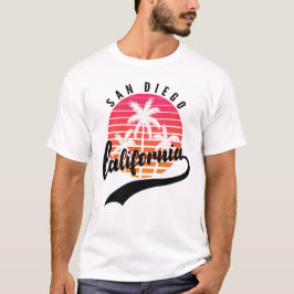 San Diego, camiseta de los hombres retro del atard
