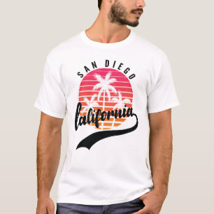San Diego, camiseta de los hombres retro del atard