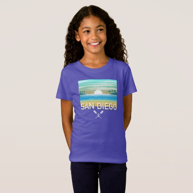 San Diego Design - Camiseta fina de Jersey para Ch (Anverso completo)