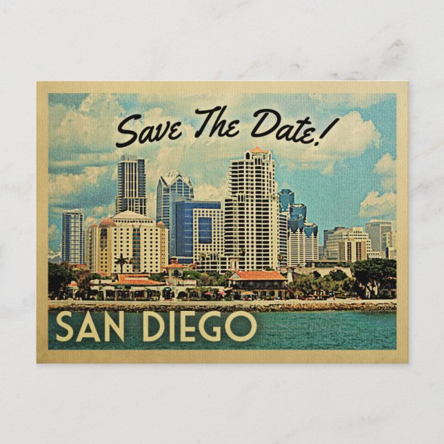 San Diego Guarda Las Postales Vintage De Fecha (Anverso)