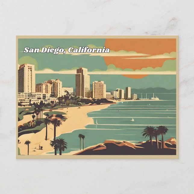 San Diego, postal de California (Anverso)