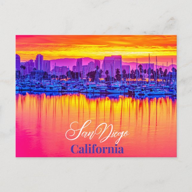 San Diego, postal de California - Sunset (Anverso)